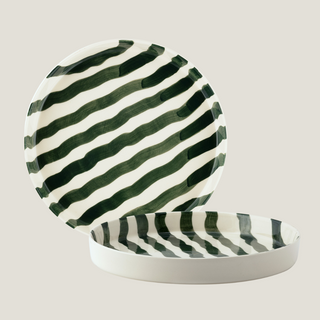 Teller Set (2er Set) Stripes - gentle green