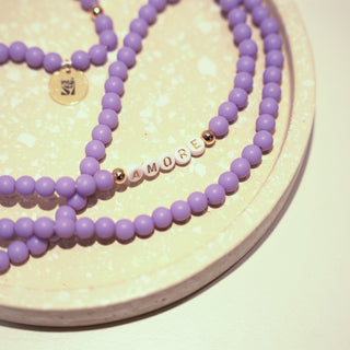 Handykette - flieder/gold "amore"